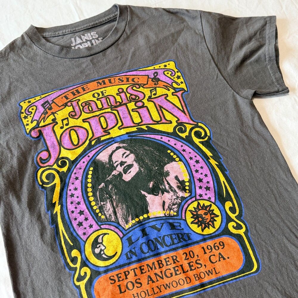 Junk Food Clothing Janis Joplin Live at Hollywood Bowl Graphic T-Shirt XS